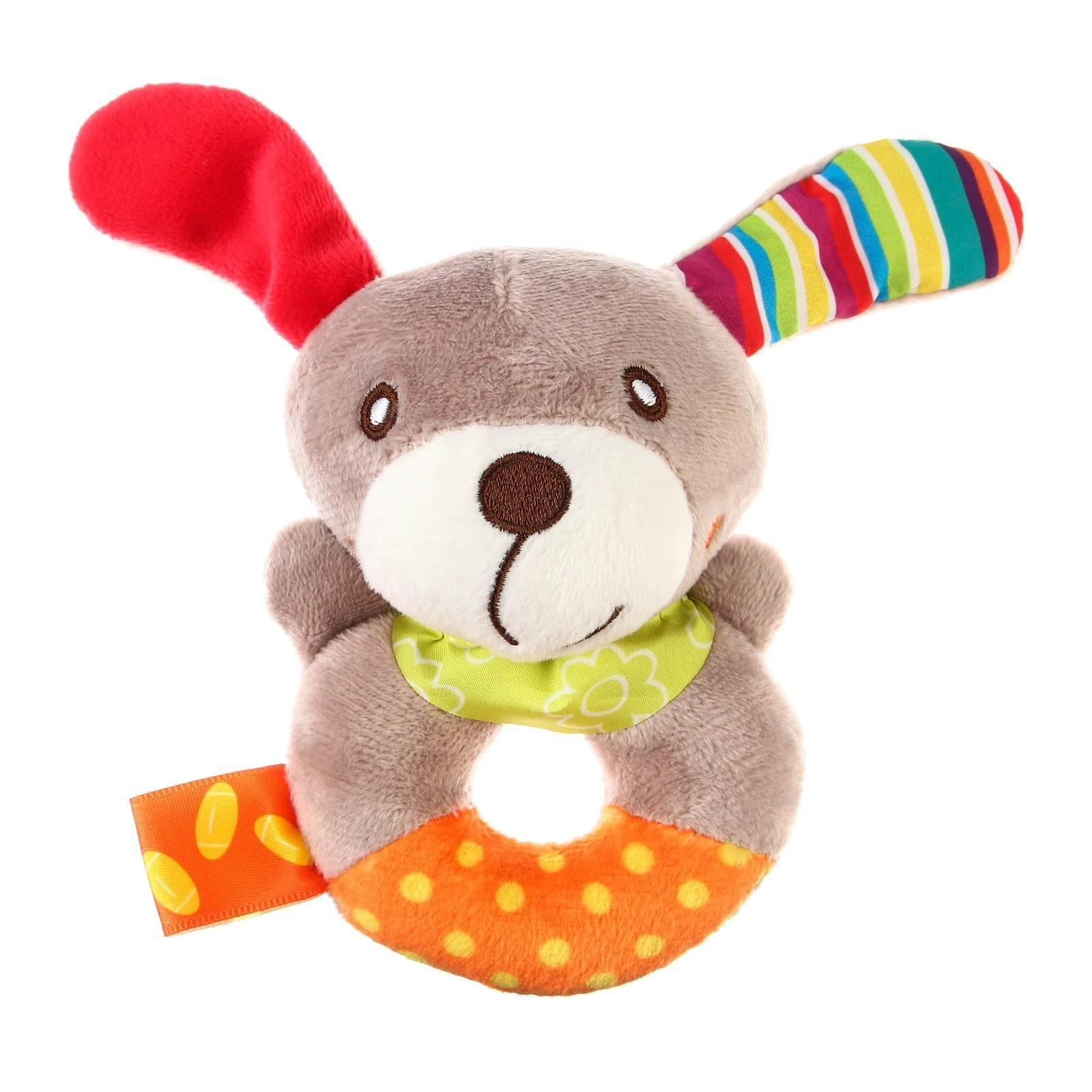 Погремушка мягкая на кольце «Милые зверушки», виды МИКС