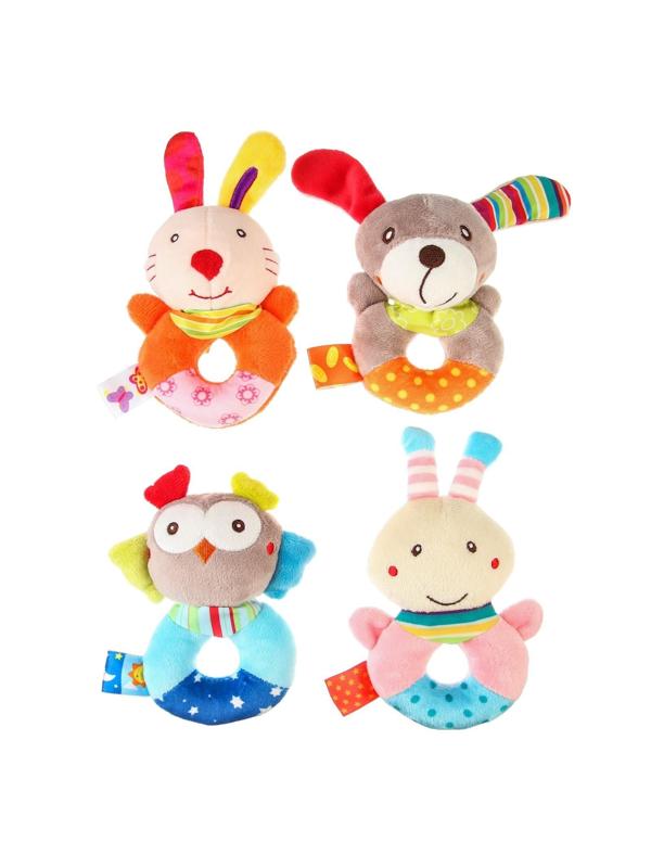 Погремушка мягкая на кольце «Милые зверушки», виды МИКС