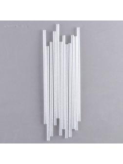 Трубочки для коктейля «Блёстки», в наборе 12 шт., цвет серебряный