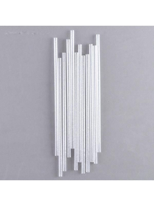 Трубочки для коктейля «Блёстки», в наборе 12 шт., цвет серебряный