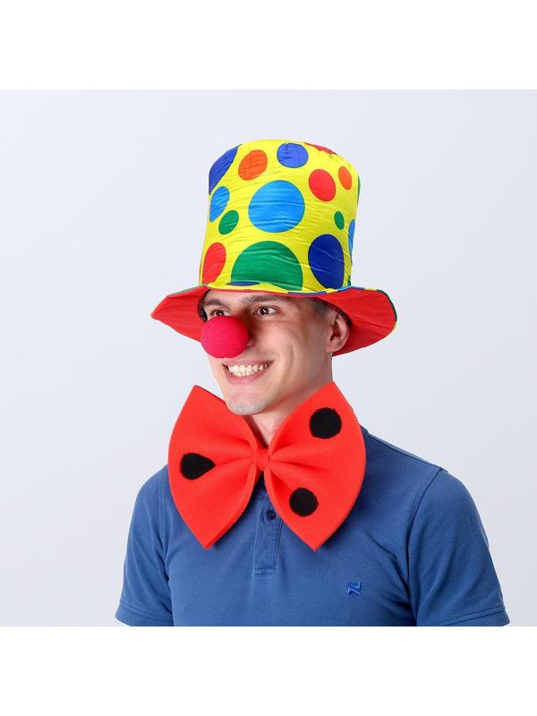 Карнавальный набор «Клоун», шляпа, бант, нос, поролон
