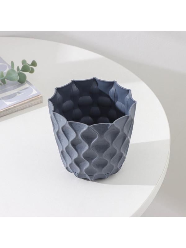 Горшок для цветов с поддоном «Wave», 0,65 л, d=11,5 см, цвет серый