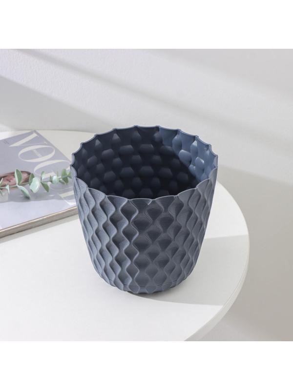 Горшок для цветов с поддоном «Wave», 2,5 л, d=17,5 см, цвет серый