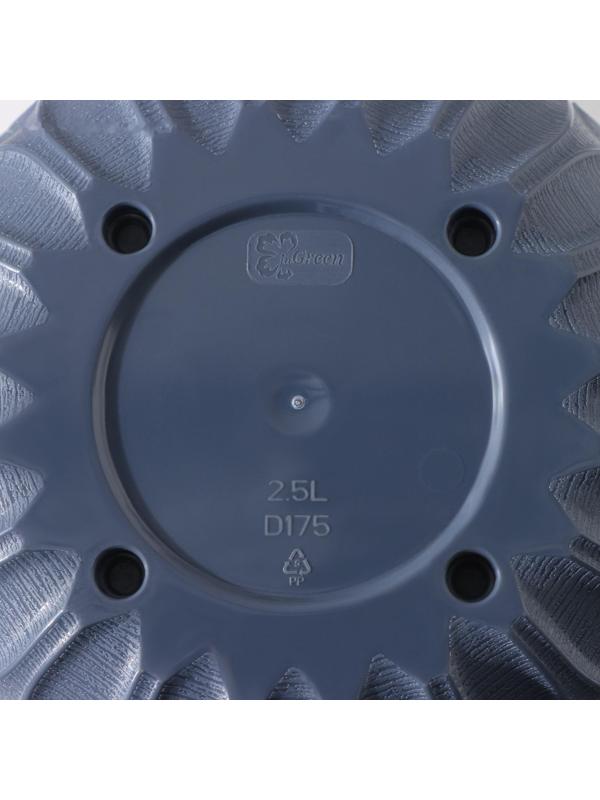 Горшок для цветов с поддоном «Wave», 2,5 л, d=17,5 см, цвет серый