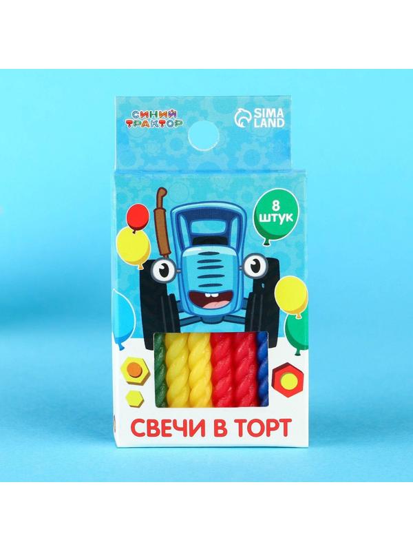 Набор витых свечей в торт 8 шт 