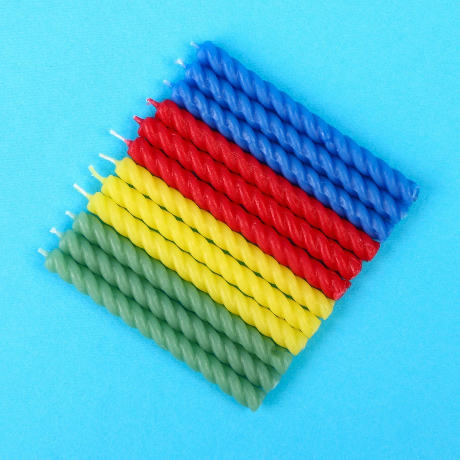 Набор витых свечей в торт 12 шт 