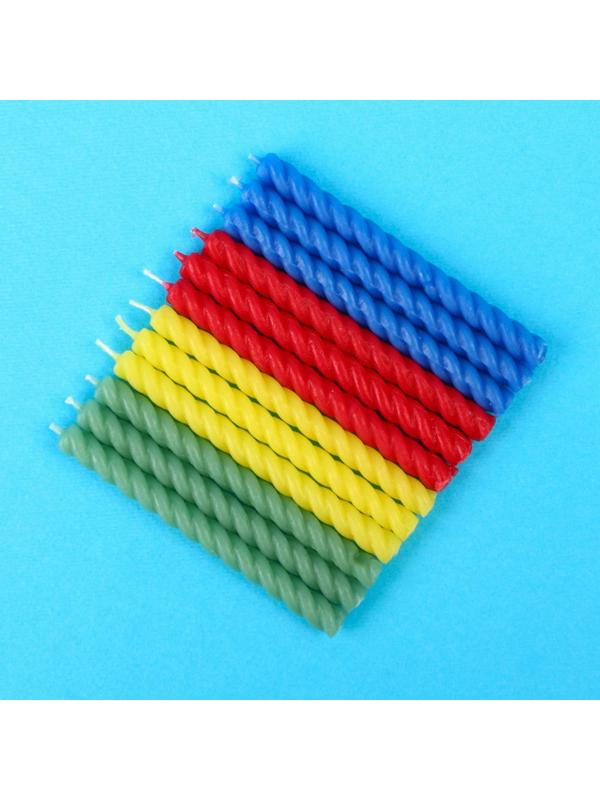 Набор витых свечей в торт 12 шт 