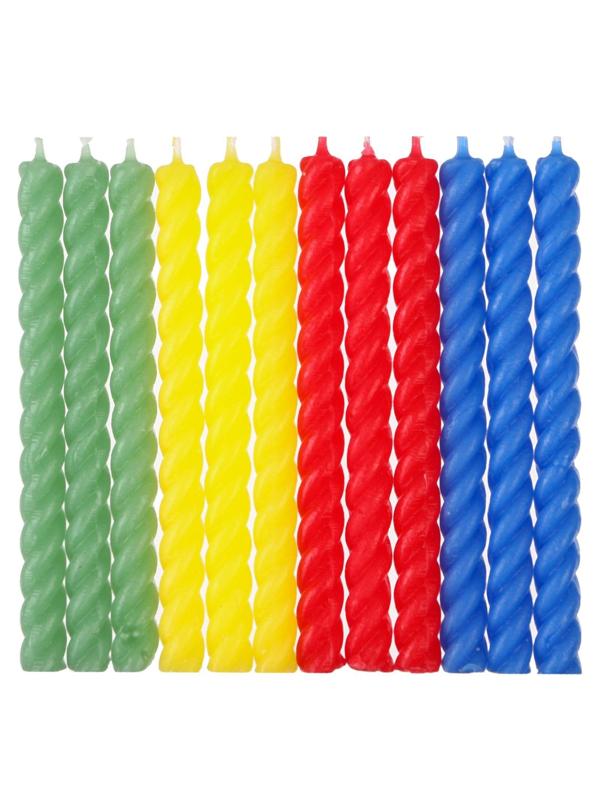 Набор витых свечей в торт 12 шт 