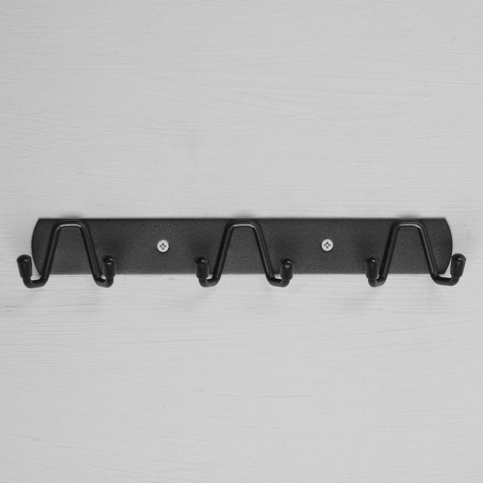 Вешалка с тремя 2-рожковыми крючками CAPPIO VC103, цвет черный