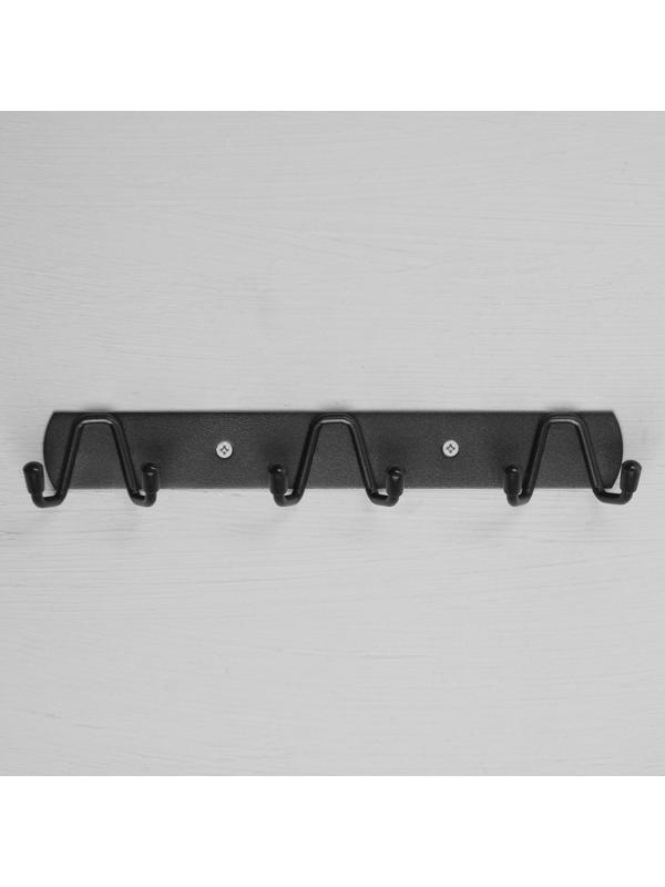 Вешалка с тремя 2-рожковыми крючками CAPPIO VC103, цвет черный