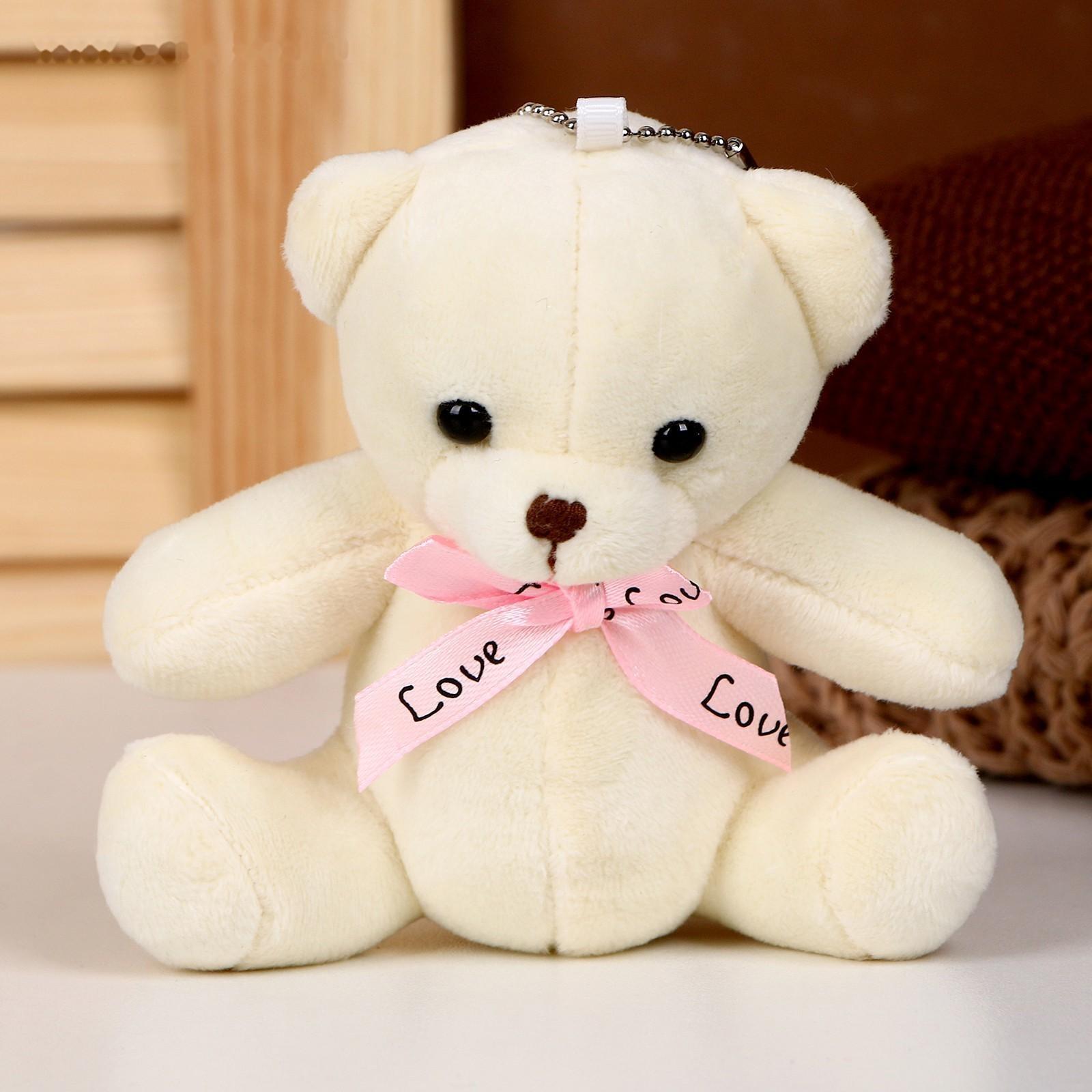 Мягкая игрушка «Мишка» на подвесе, 11 см, цвет бежевый