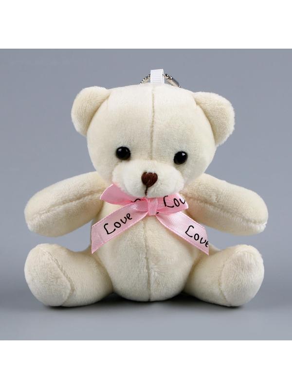 Мягкая игрушка «Мишка» на подвесе, 11 см, цвет бежевый