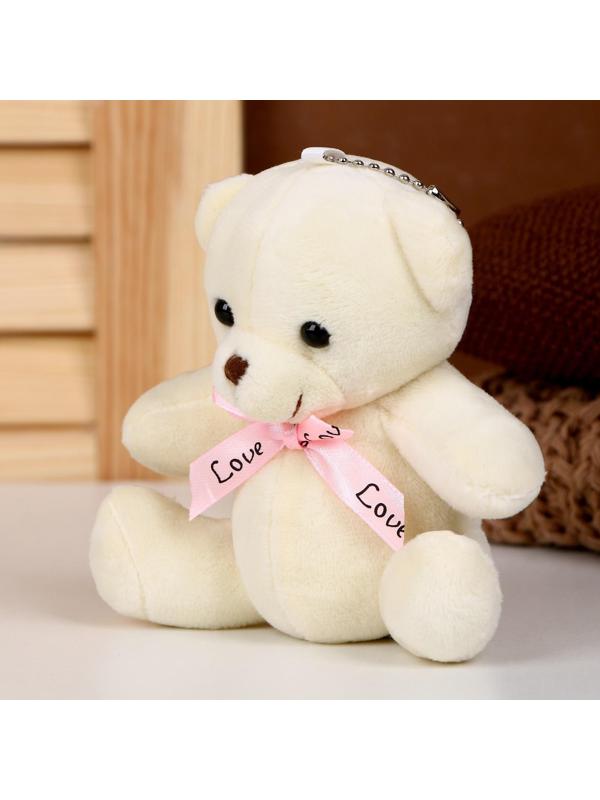 Мягкая игрушка «Мишка» на подвесе, 11 см, цвет бежевый