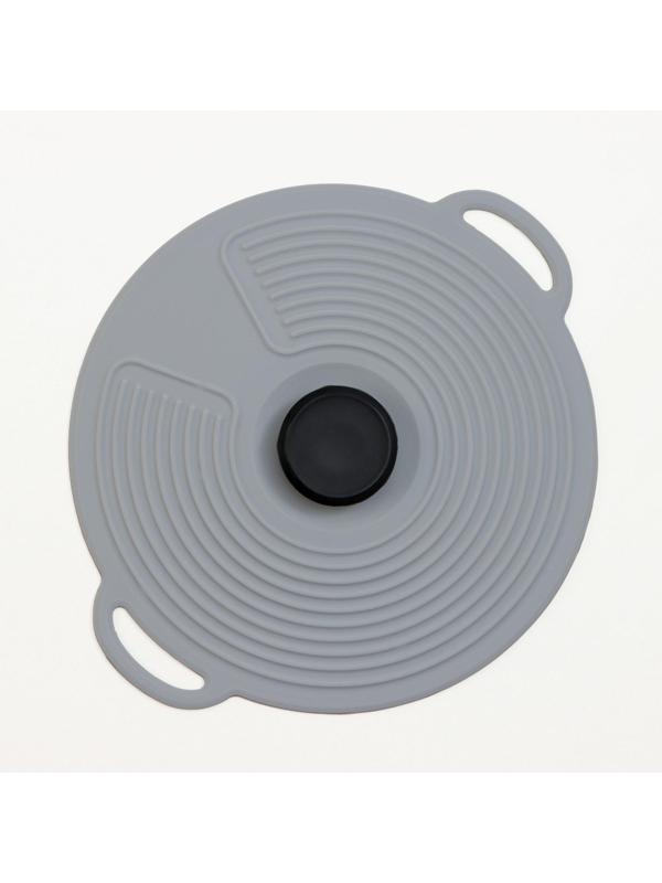 Силиконовая универсальная крышка Доляна, d=20 см, цвет серый