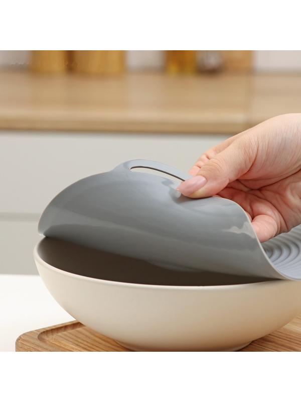 Силиконовая универсальная крышка Доляна, d=20 см, цвет серый