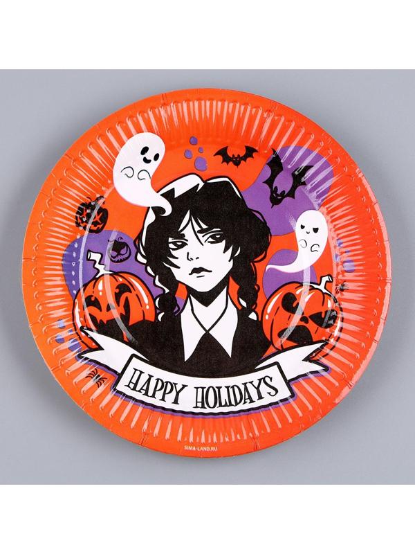 Тарелка бумажная «Хэллоуин», девочка, 18 см