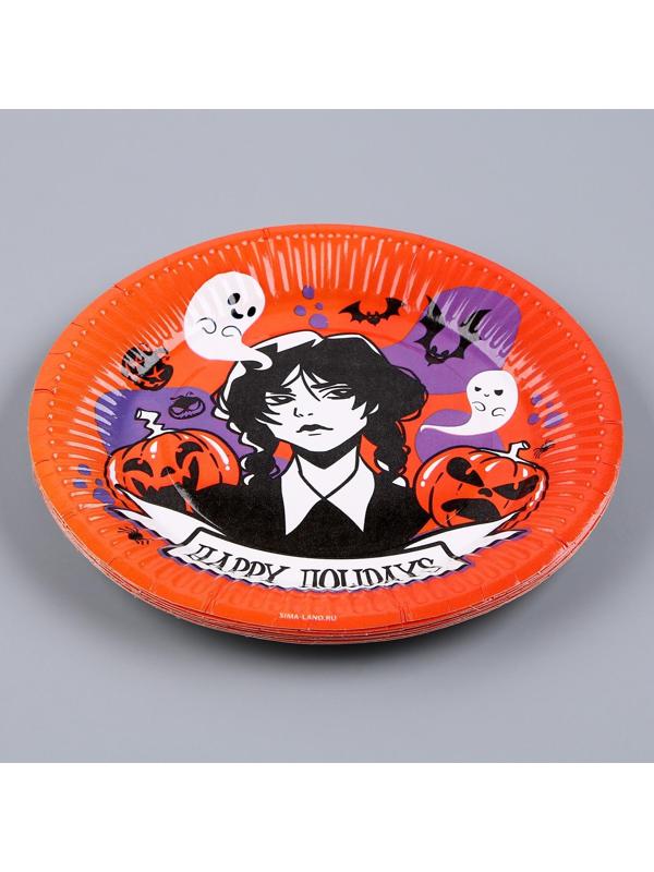 Тарелка бумажная «Хэллоуин», девочка, 18 см