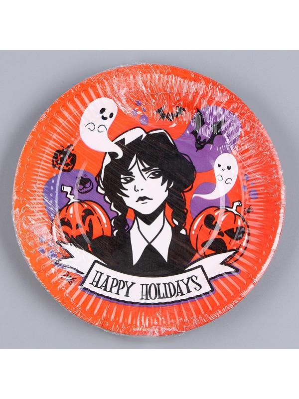 Тарелка бумажная «Хэллоуин», девочка, 18 см