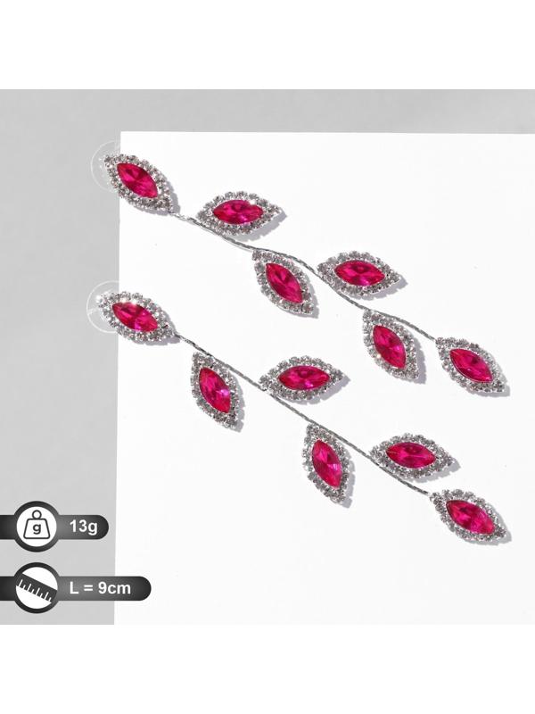 Серьги висячие со стразами 