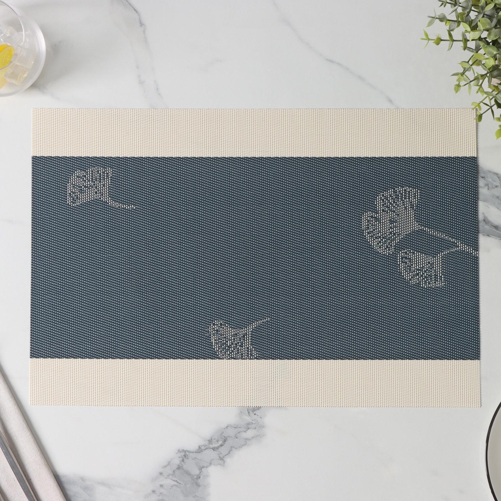 Набор салфеток Доляна «Лилли», 4 шт, 45×30 см, цвет синий