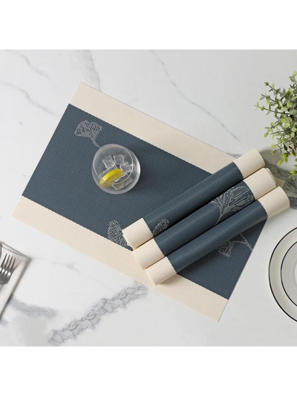 Набор салфеток Доляна «Лилли», 4 шт, 45×30 см, цвет синий