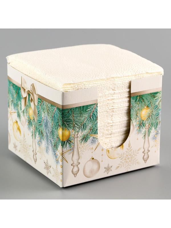 Салфетки в коробке интерьерные «Новогодние игрушки» 75 листов