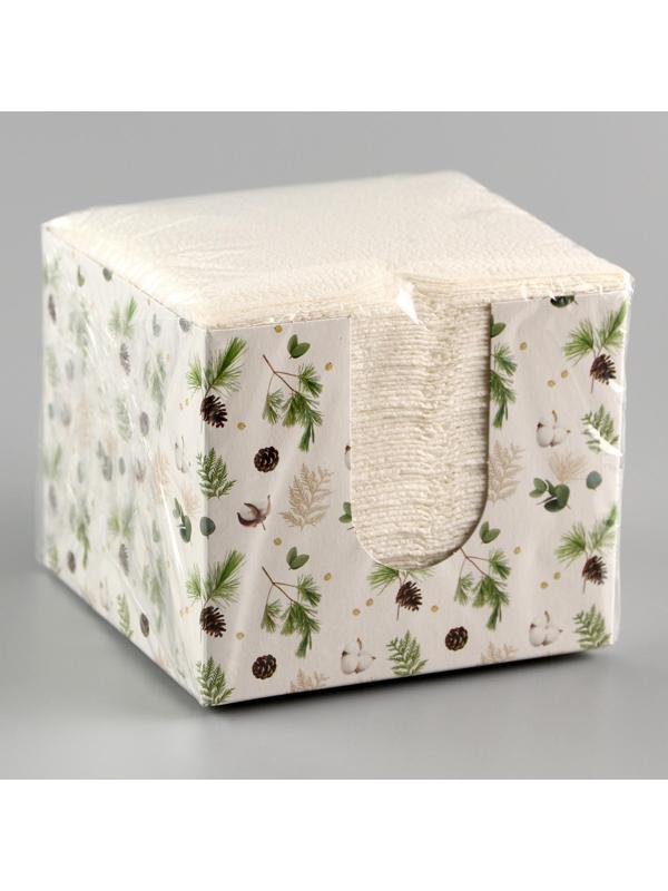 Салфетки в коробке интерьерные «Новогодние шишки» 75 листов