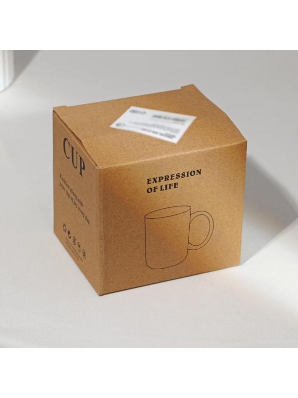 Кружка фарфоровая «Золотая линия», 130 мл, цвет белый