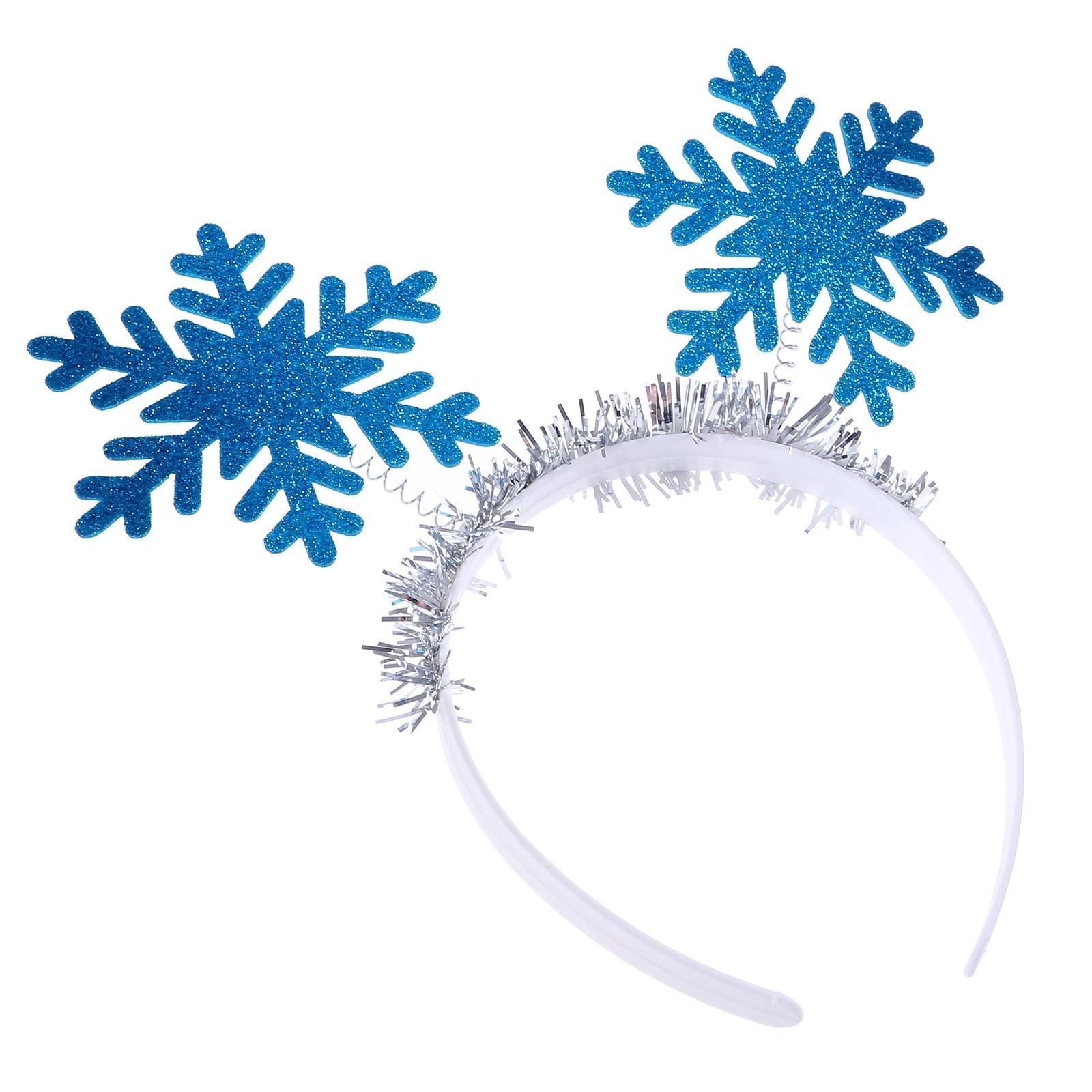 Карнавальный ободок «Снежинка», цвет голубой