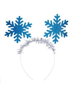 Карнавальный ободок «Снежинка», цвет голубой