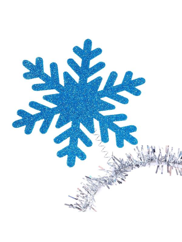 Карнавальный ободок «Снежинка», цвет голубой