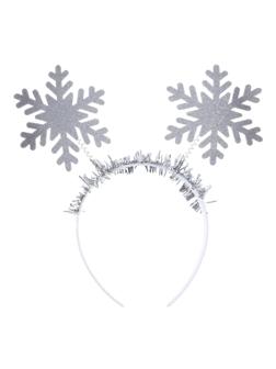 Карнавальный ободок «Снежинка», цвет серебро