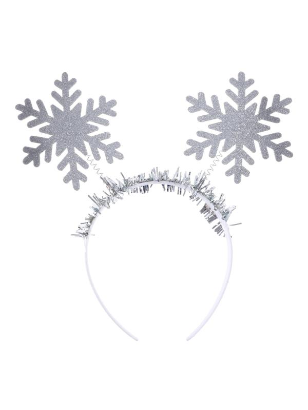 Карнавальный ободок «Снежинка», цвет серебро