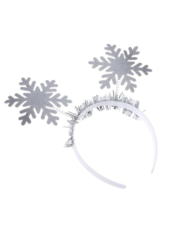 Карнавальный ободок «Снежинка», цвет серебро
