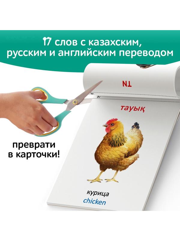 Книга по методике Г. Домана «Животные фермы», на казахском языке
