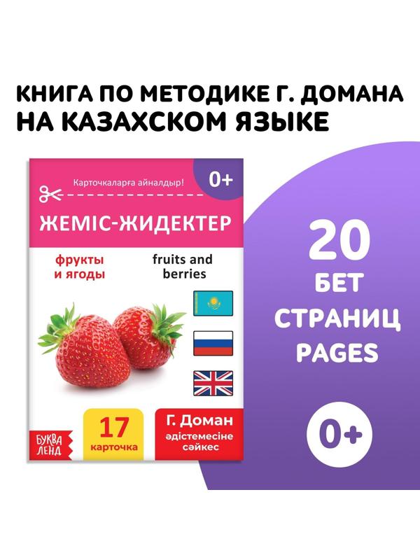 Книга по методике Г. Домана «Фрукты и ягоды», на казахском языке