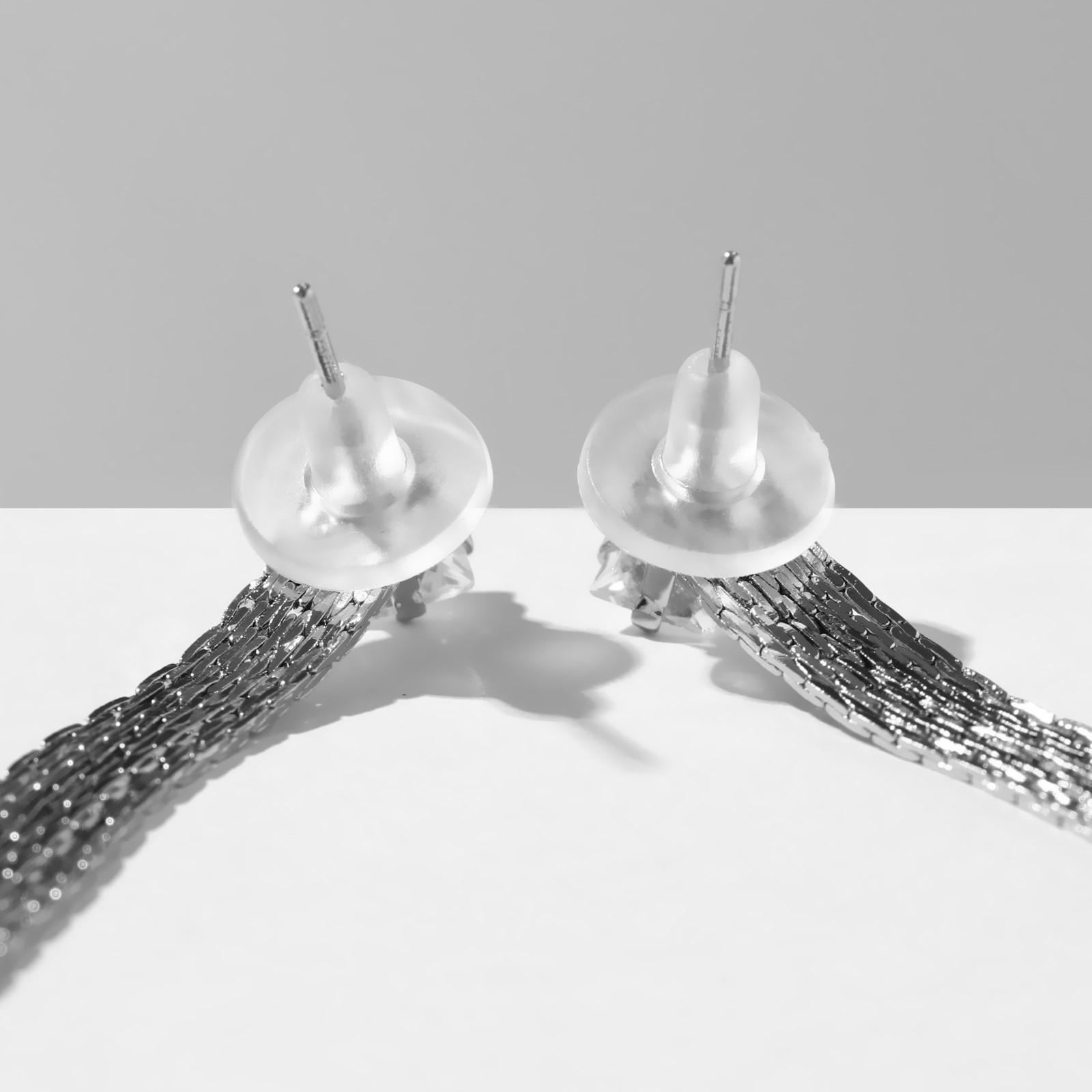 Серьги висячие со стразами 