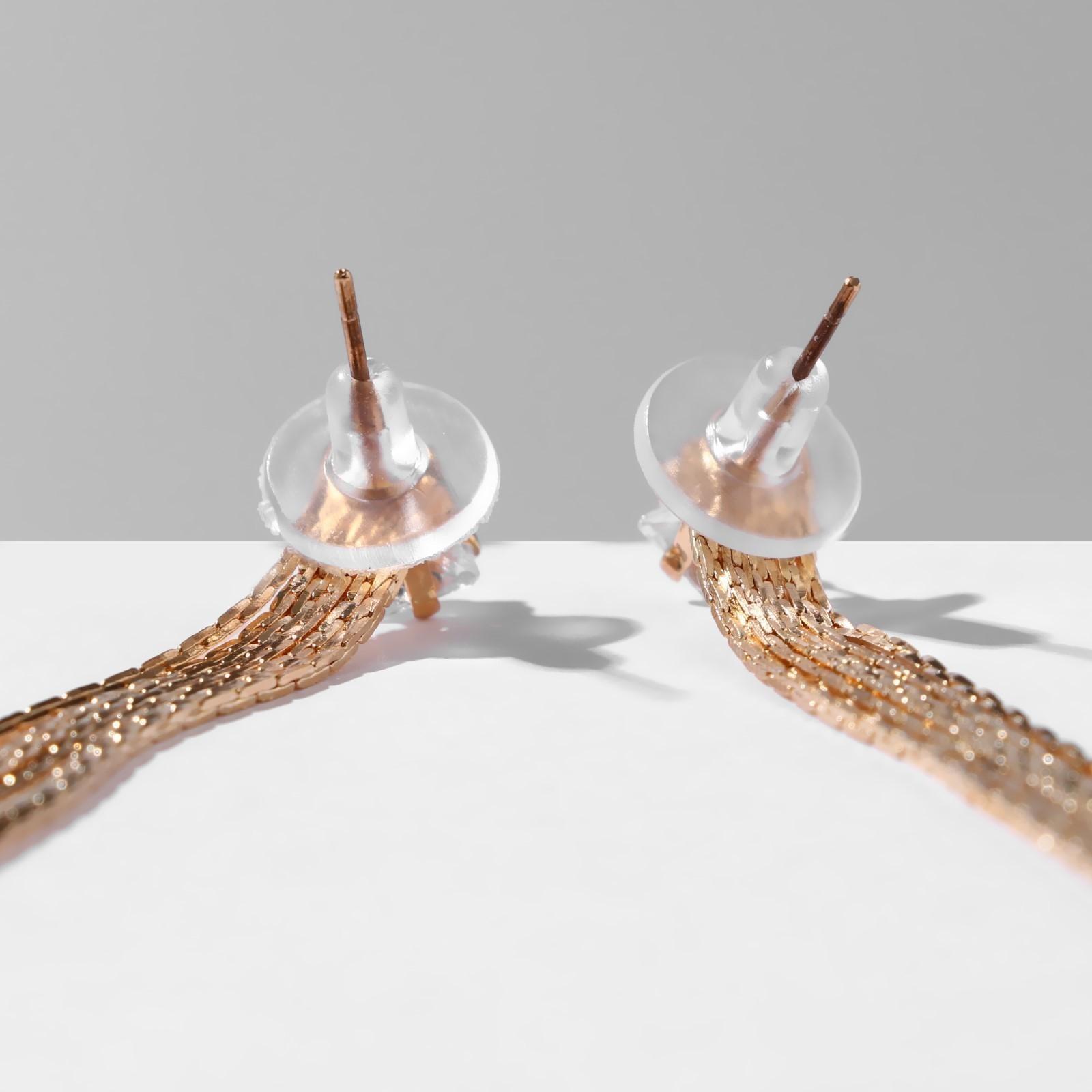 Серьги висячие со стразами 