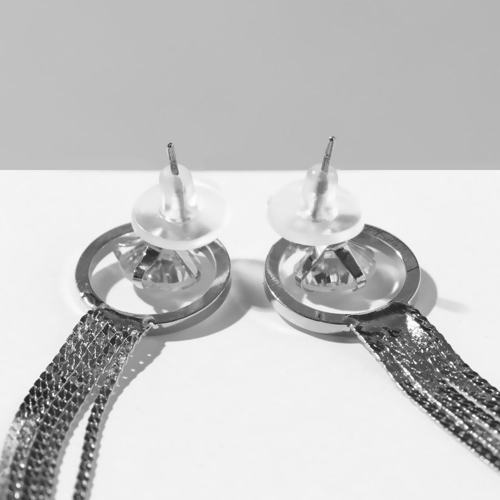 Серьги висячие со стразами 