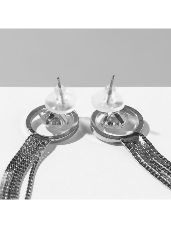 Серьги висячие со стразами 