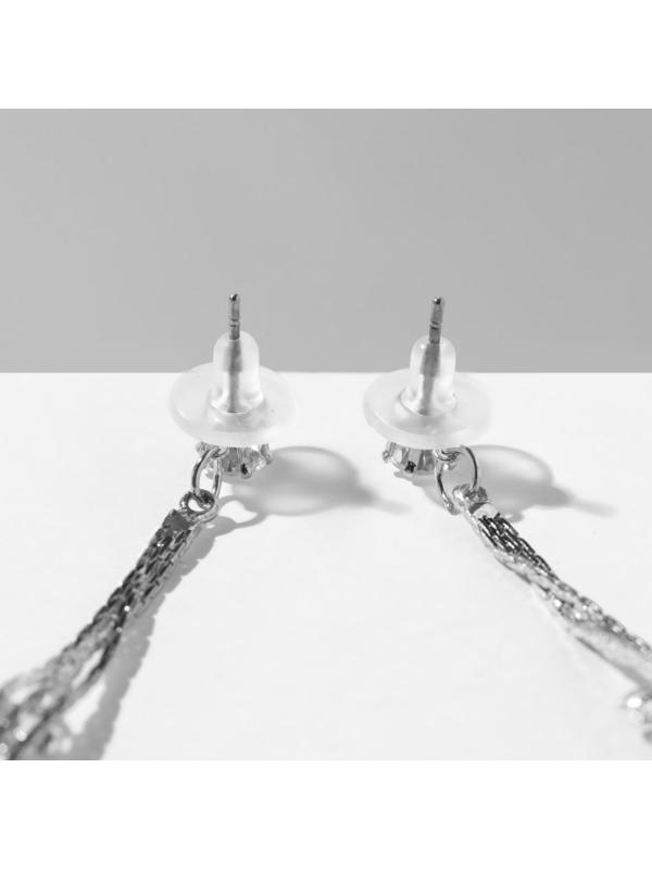 Серьги висячие со стразами 