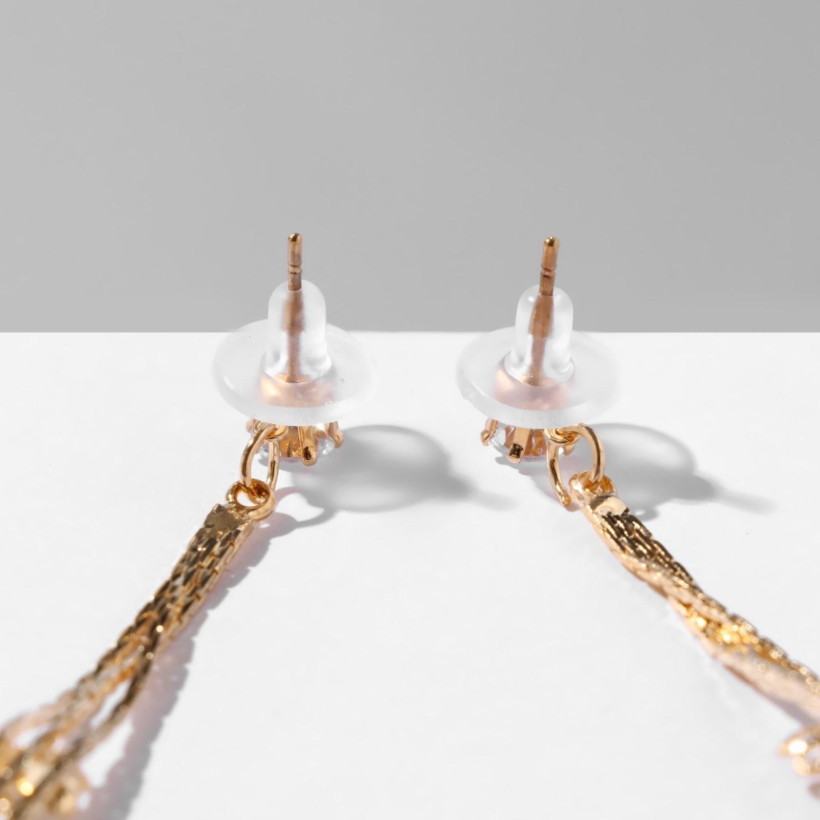 Серьги висячие со стразами 