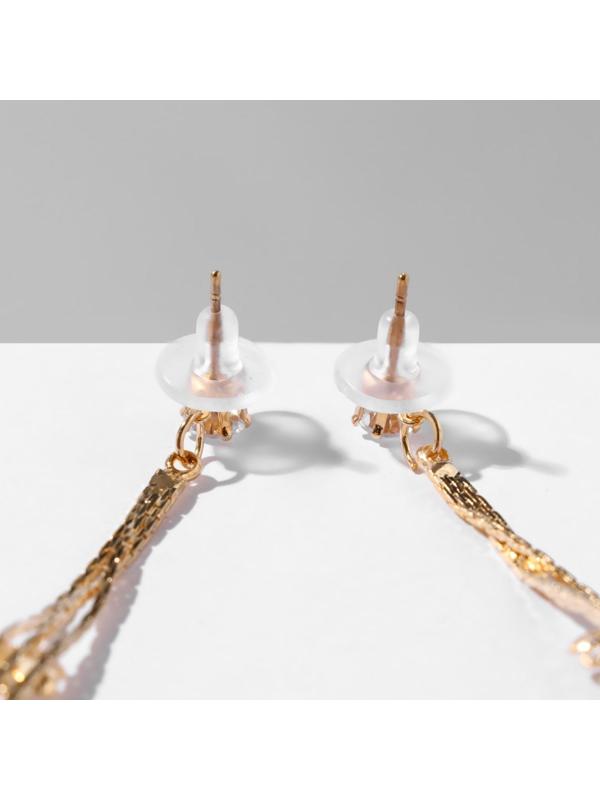 Серьги висячие со стразами 