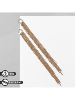 Серьги висячие со стразами 