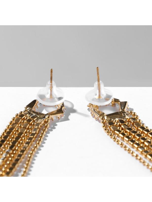 Серьги висячие со стразами 