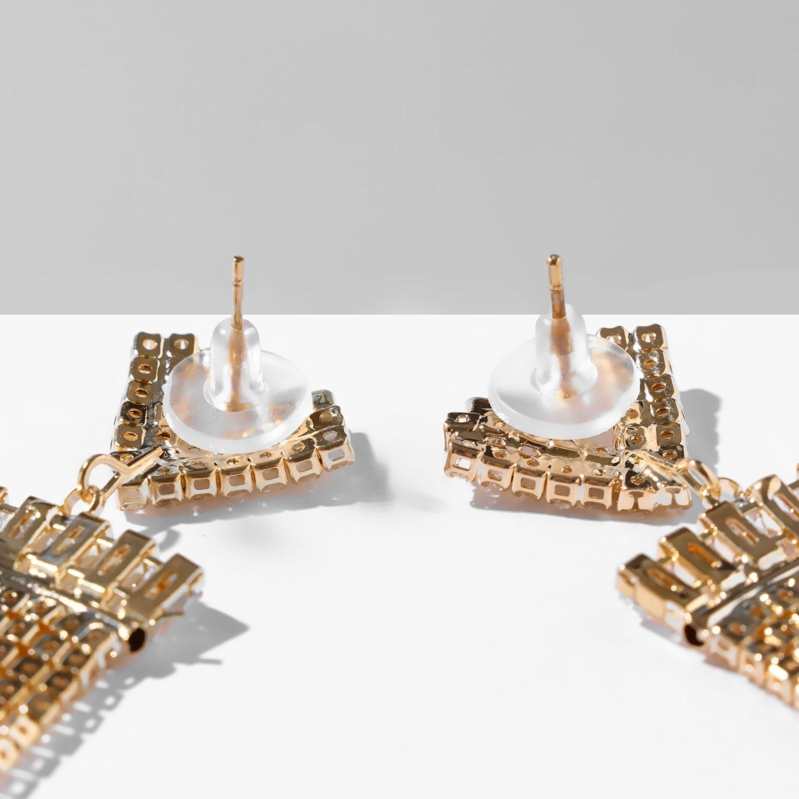 Серьги висячие со стразами 