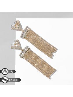 Серьги висячие со стразами 