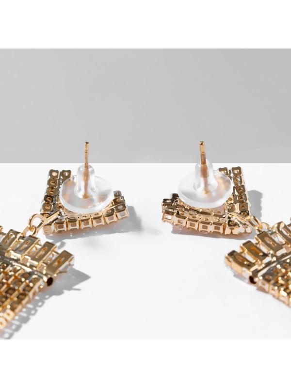 Серьги висячие со стразами 