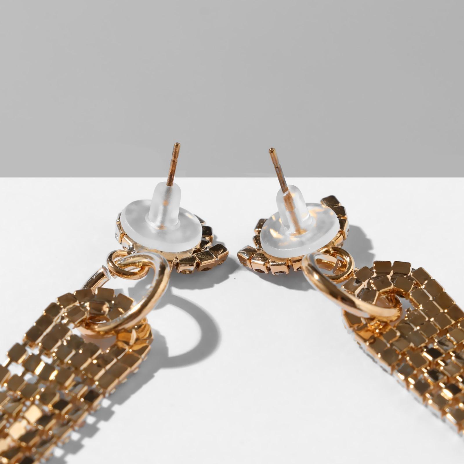 Серьги висячие со стразами 