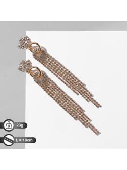 Серьги висячие со стразами 